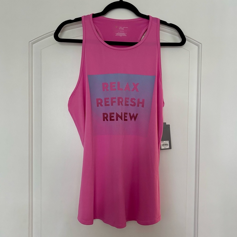 TEK Gear Pink Sleeveless Activewear Top Size Large